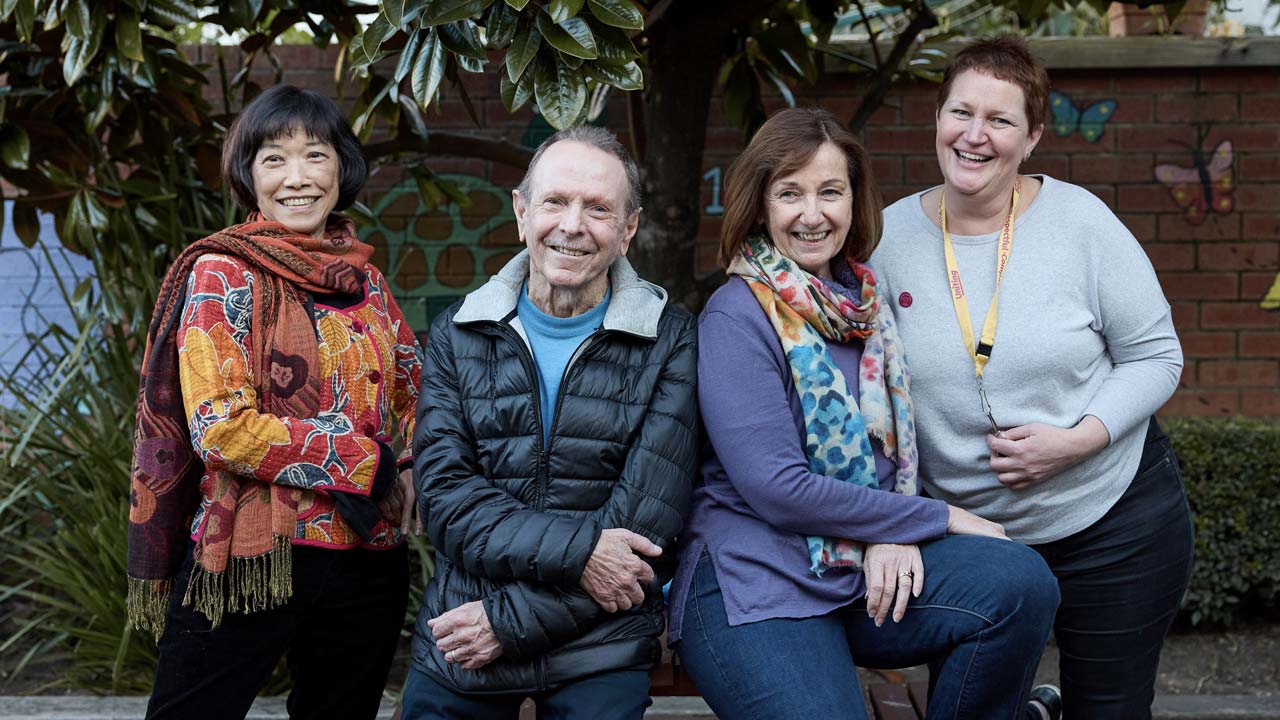 A group of Uniting volunteers outside.