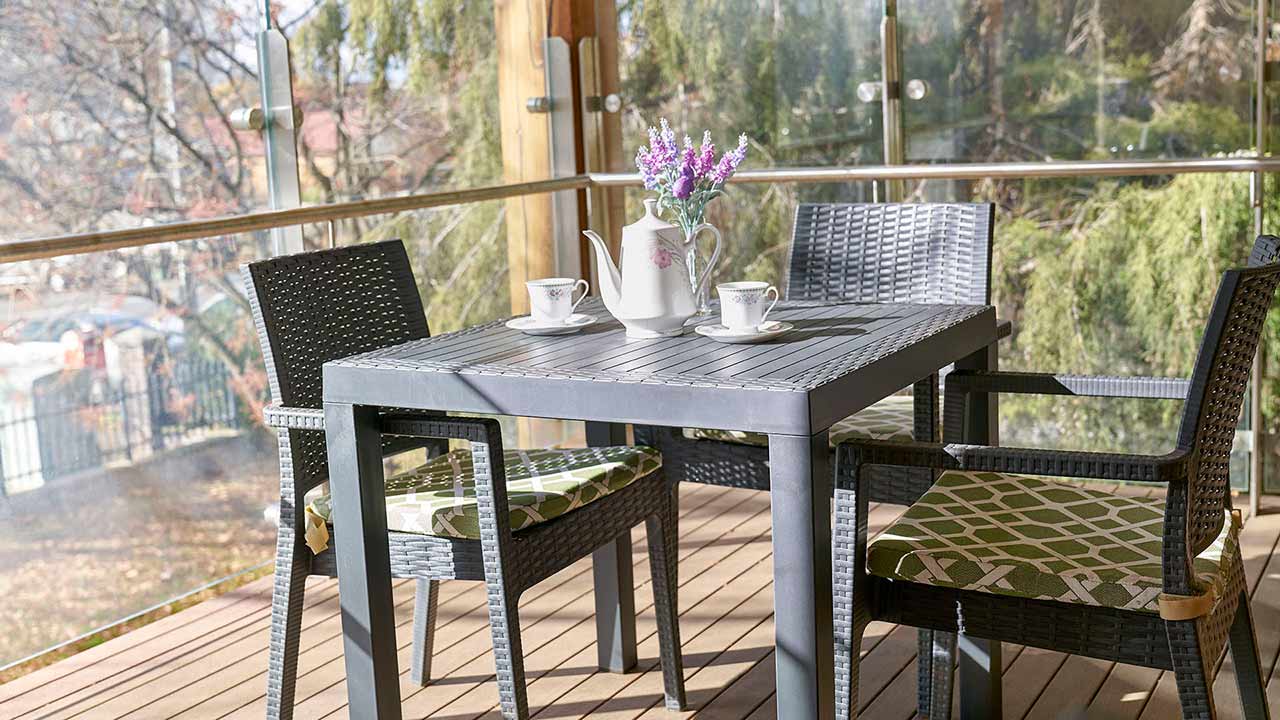 Sheltered outdoor seating areas for enjoying the fresh air 