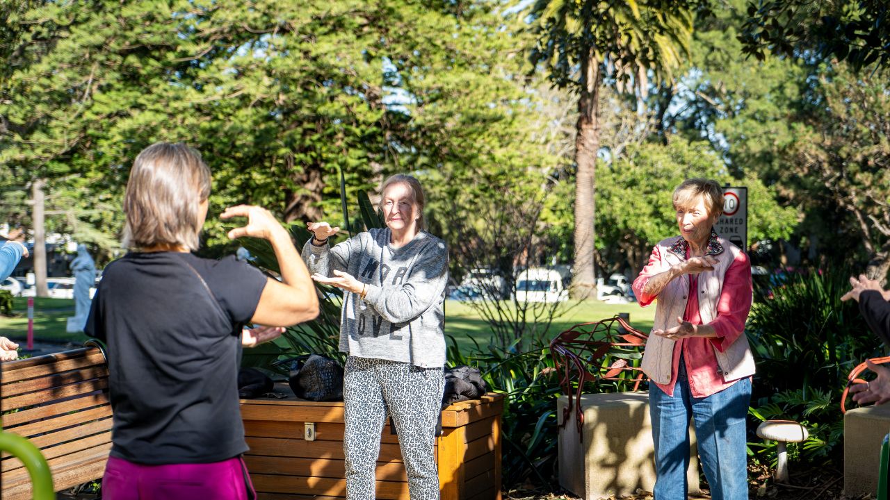Exercising in the outdoor space