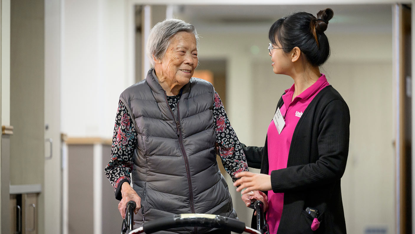 Uniting staff caring for an older lady