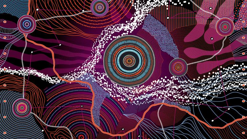 Journey Flows artwork by David Williams of Gilimbaa Journey Flows artwork by David Williams of Gilimbaa