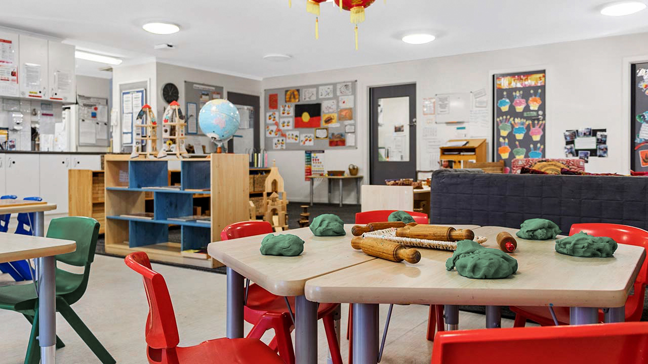 Playdough set up on classroom table. Playdough set up on classroom table.